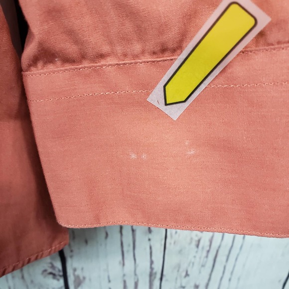 Bergamo New York Dress Shirt Mens Size Large 16/16.5 32/33 Long Sleeve Orange - Picture 7 of 9